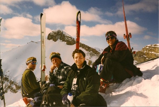 Dan Fantasia and his friends skiing out of bounds in WY