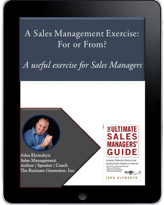 John Klymshyn Sales Management Exercise