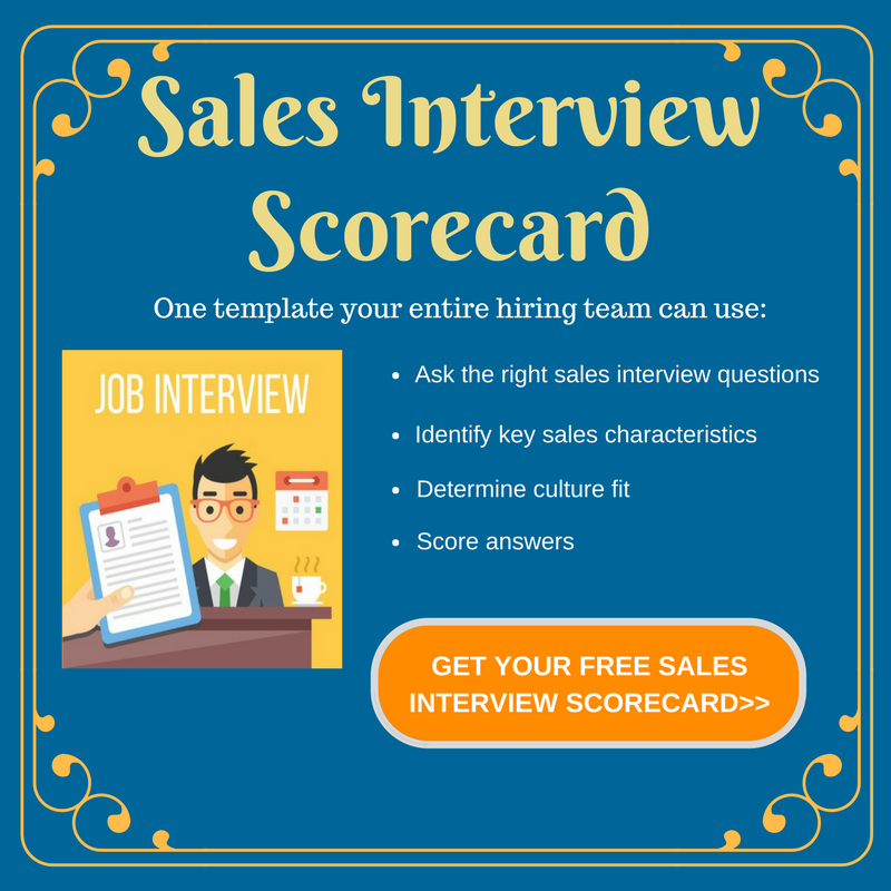 Hire Better - Sales Interview Scorecard - Free Worksheet