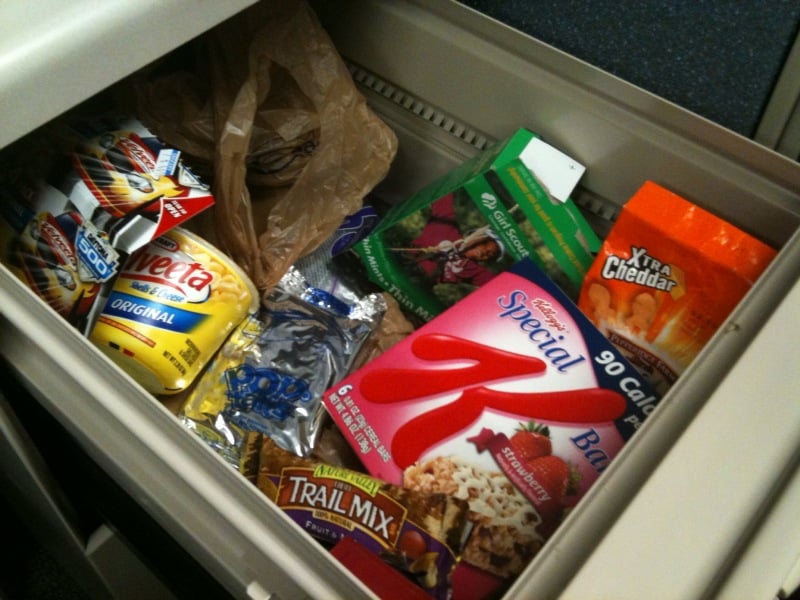 snack drawer at work