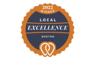 Badge recognizing Treeline Inc as a 2022 Local Excellence Winner in Boston